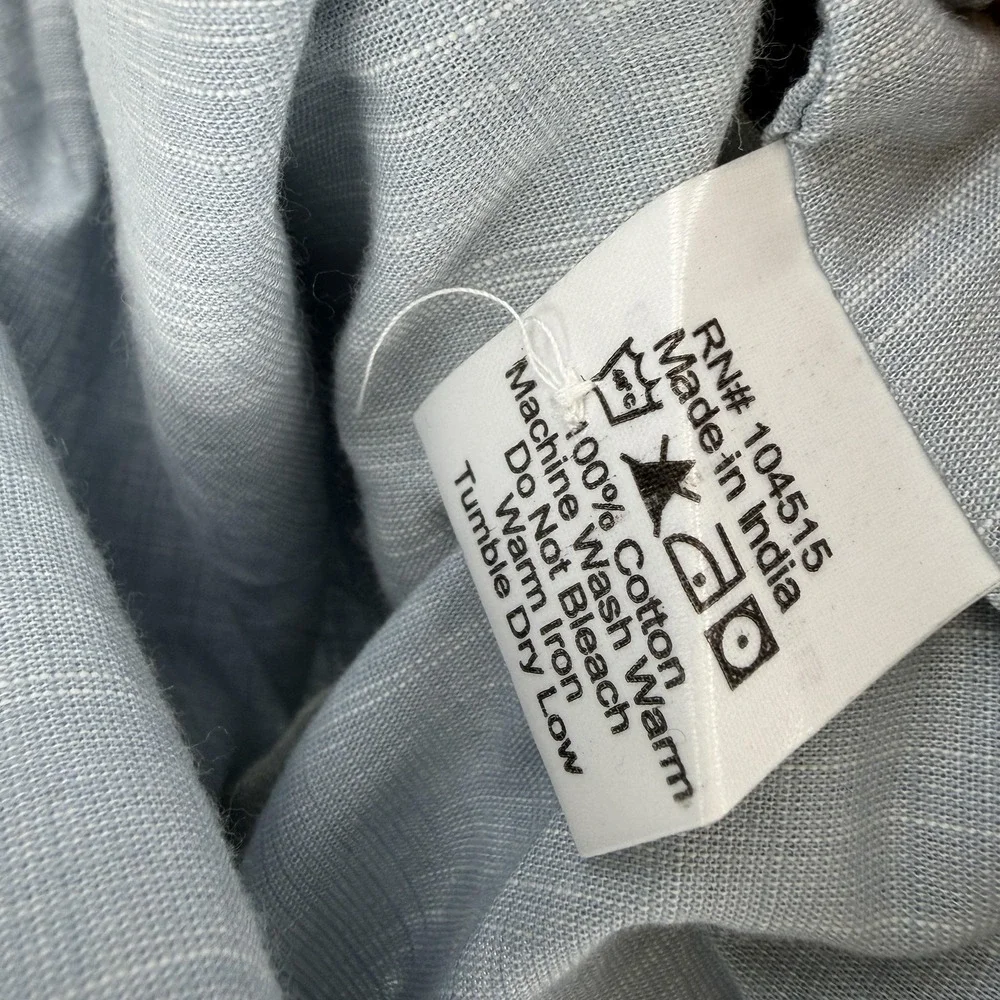 Pd&c‎ Shirt Mens Large Gray Solid Long Sleeve Button Front Dual Pocket Cotton